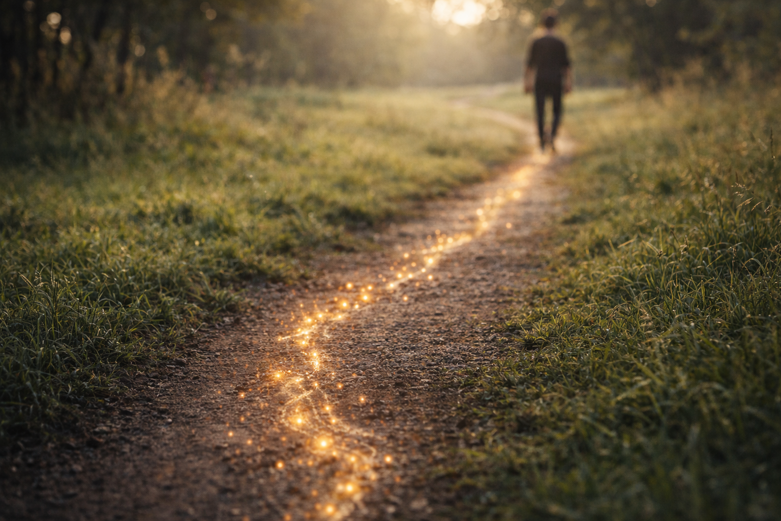 Route residue forming through repeated walking in nature