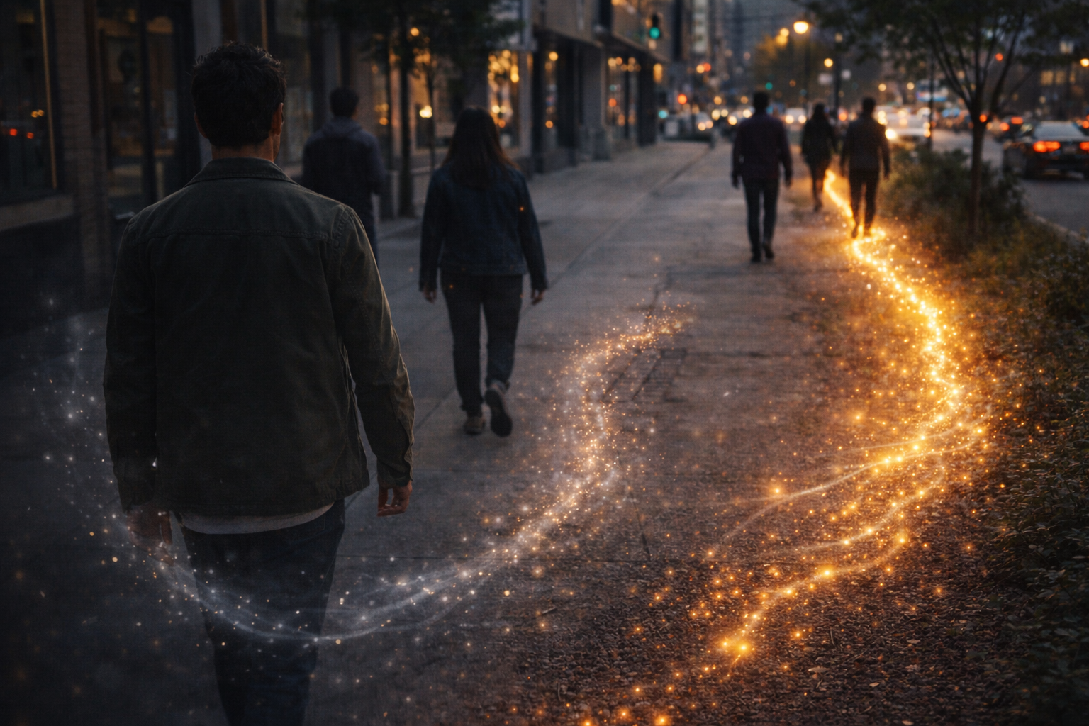 Urban navigation where one route fades and another stabilizes