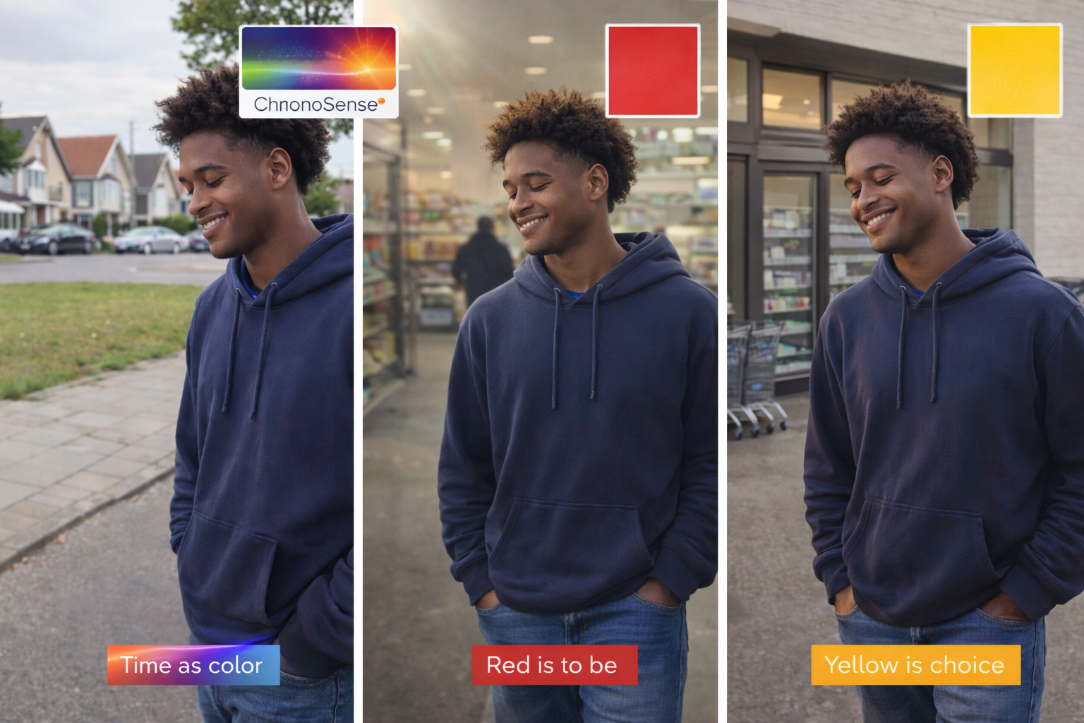 AmbientOS posture — time as color, being, choice