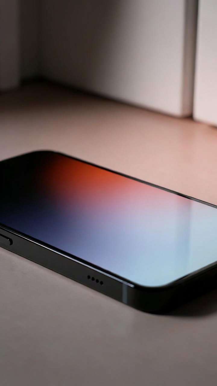 Ambient OS running on a smartphone — ambient red bleeding into blue and purple